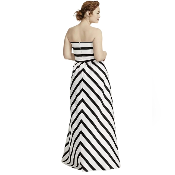 Betsy & Adam Women's Stripe Ballgown - Picture 2 of 11